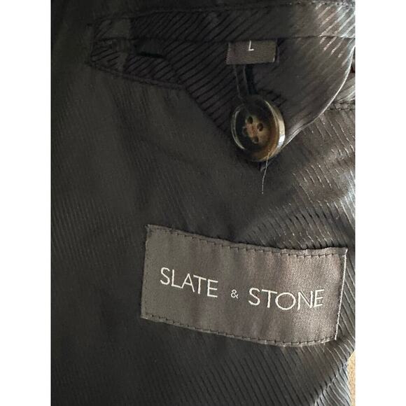 NWT Slate & Stone Men's Brown Camel Wool Blend Topcoat Size Large - Picture 6 of 13